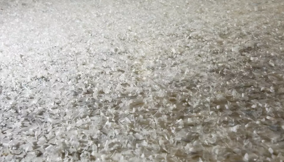 Nahaufnahme von PET Flakes 