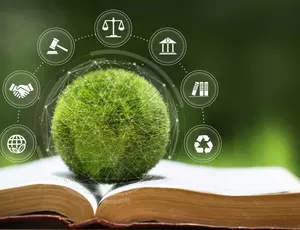 Ein aufgeklapptes Buch auf dem die Welt liegt