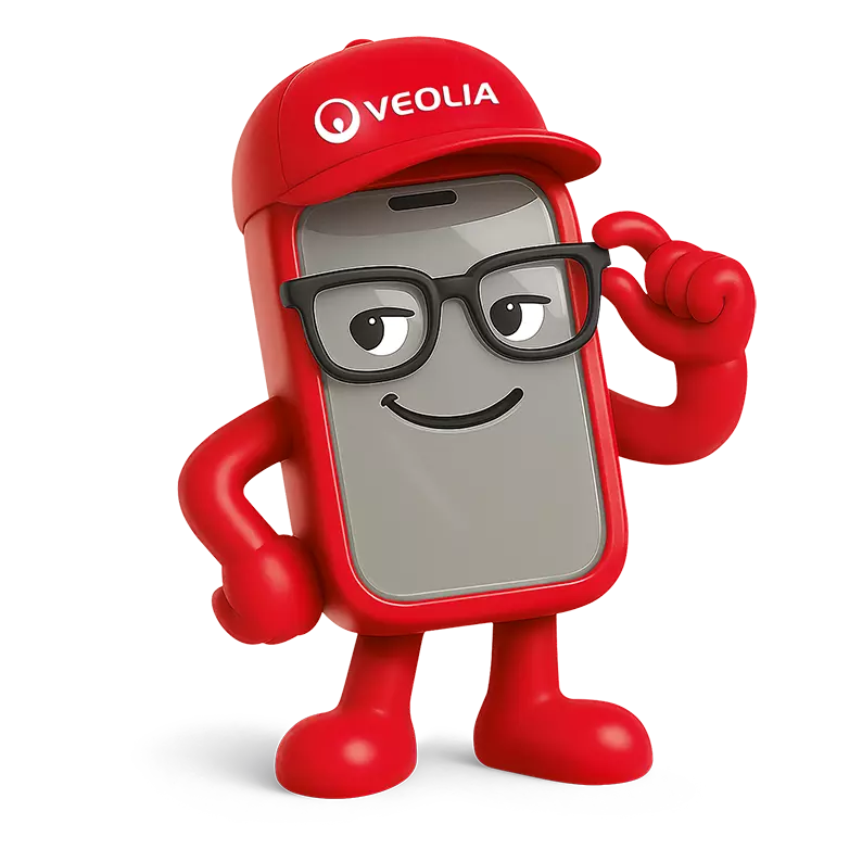 Das App Maskotchen trägt eine Brille