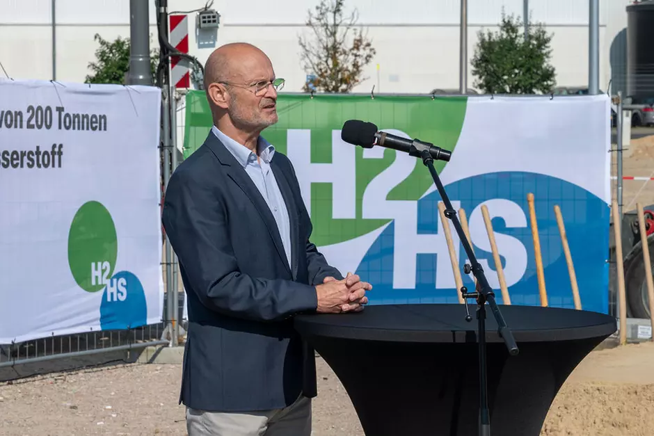 H2HS Spatenstich Dr. Stefan Langer, Geschäftsführer Veolia Industriepark Deutschland GmbH