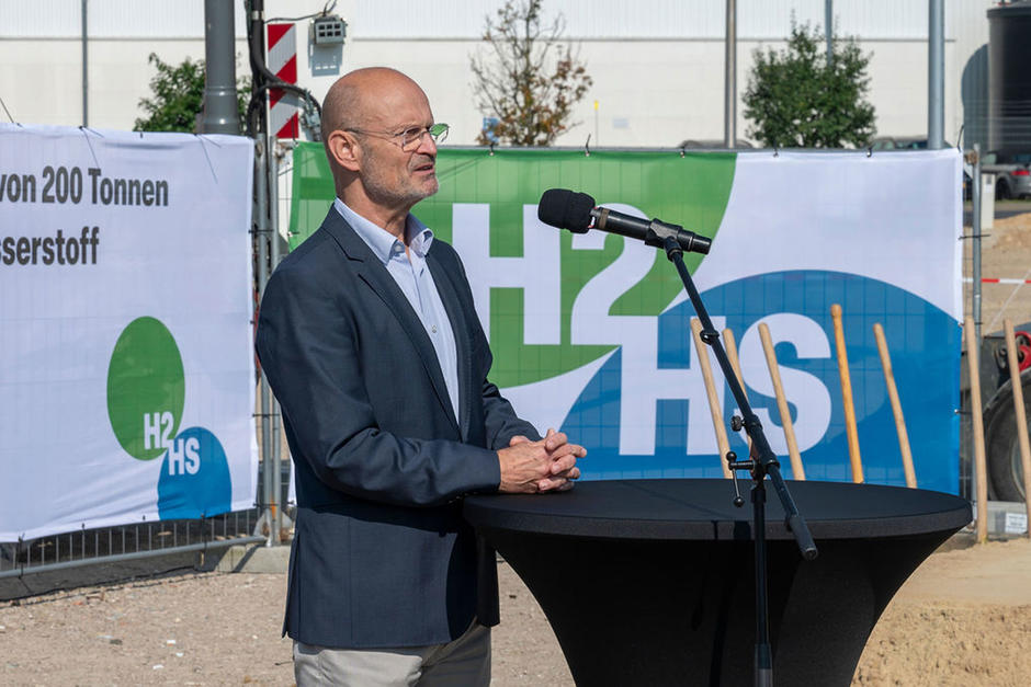 H2HS Spatenstich Dr. Stefan Langer, Geschäftsführer Veolia Industriepark Deutschland GmbH