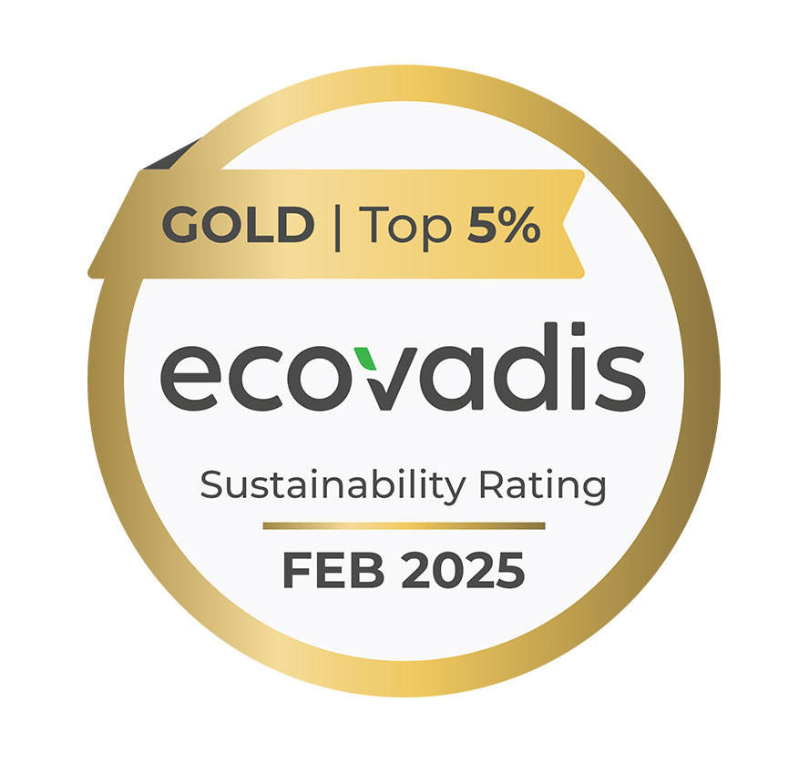 Ecovadis Gold Label Februar 2025 quadratisch