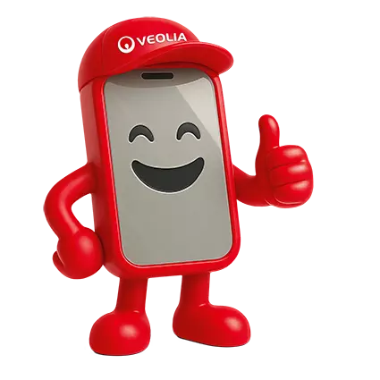 Das App Maskotchen zeigt einen Daumen nach oben 